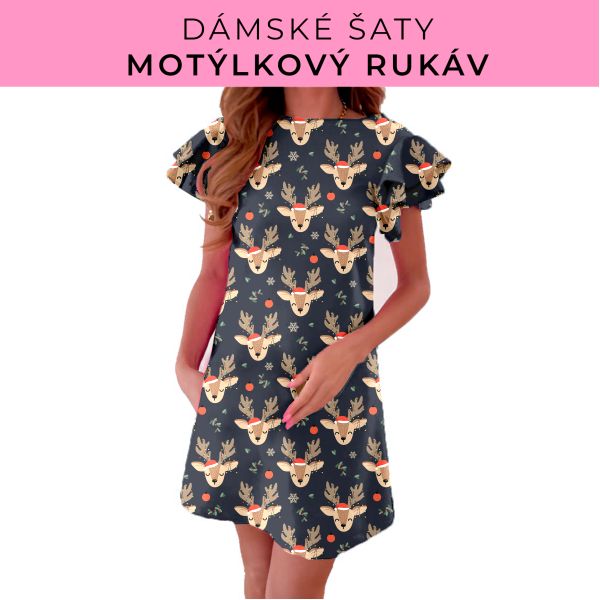 DÁMSKÝ střih - šaty s motýlkovým rukávem