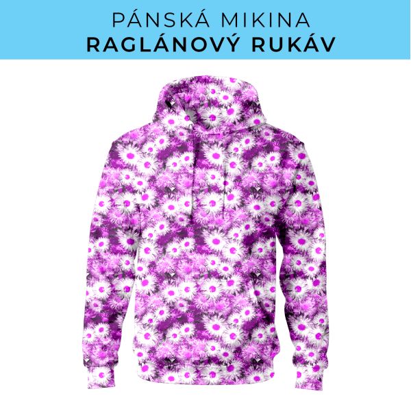 PÁNSKÝ střih - mikina raglan ZÁKLADNÍ s kapucí