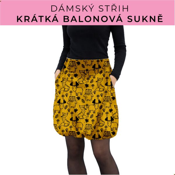 Dámský střih - balonová krátká sukně