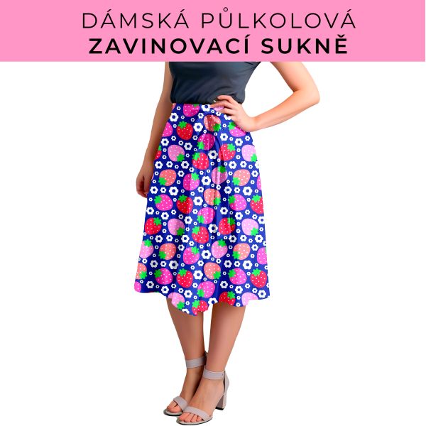 Dámská půlkolová zavinovací sukně