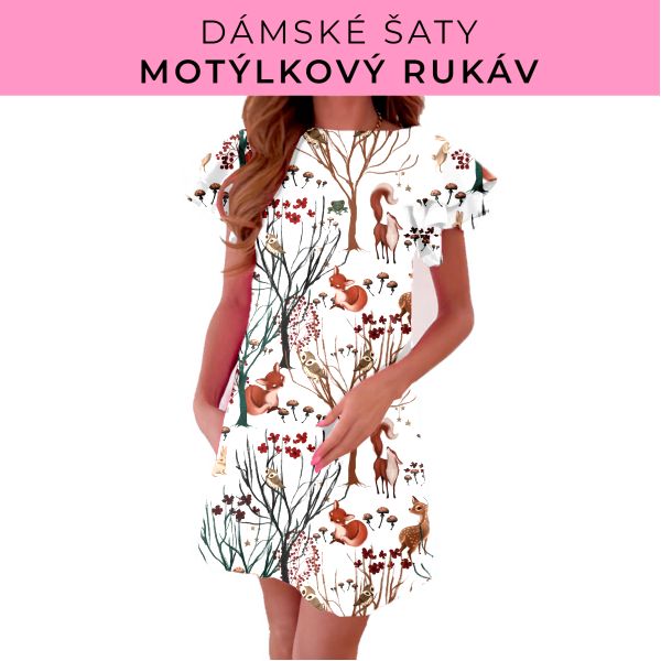 DÁMSKÝ střih - šaty s motýlkovým rukávem