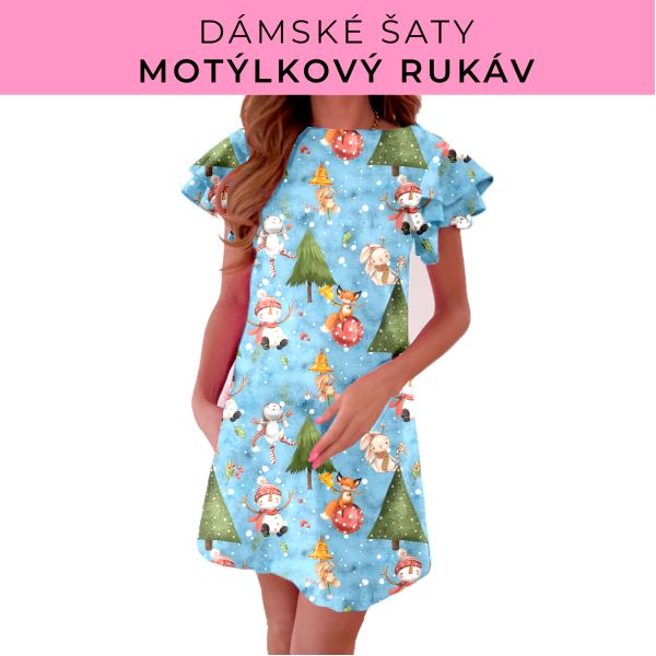 DÁMSKÝ střih - šaty s motýlkovým rukávem