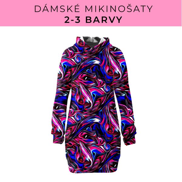 DÁMSKÝ střih - Mikinošaty 2-3 barvy