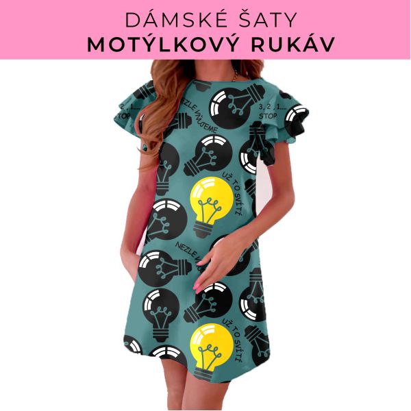 DÁMSKÝ střih - šaty s motýlkovým rukávem