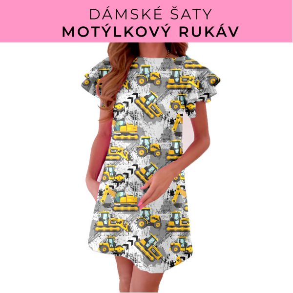 DÁMSKÝ střih - šaty s motýlkovým rukávem