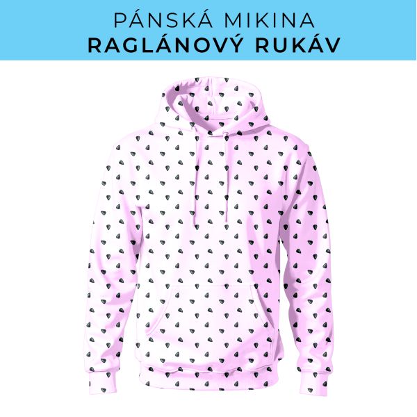 PÁNSKÝ střih - mikina raglan ZÁKLADNÍ s kapucí