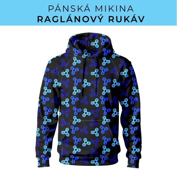 PÁNSKÝ střih - mikina raglan ZÁKLADNÍ s kapucí