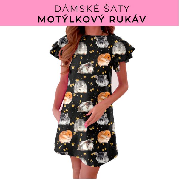 DÁMSKÝ střih - šaty s motýlkovým rukávem