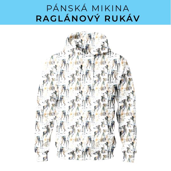PÁNSKÝ střih - mikina raglan ZÁKLADNÍ s kapucí