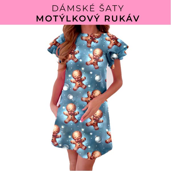DÁMSKÝ střih - šaty s motýlkovým rukávem