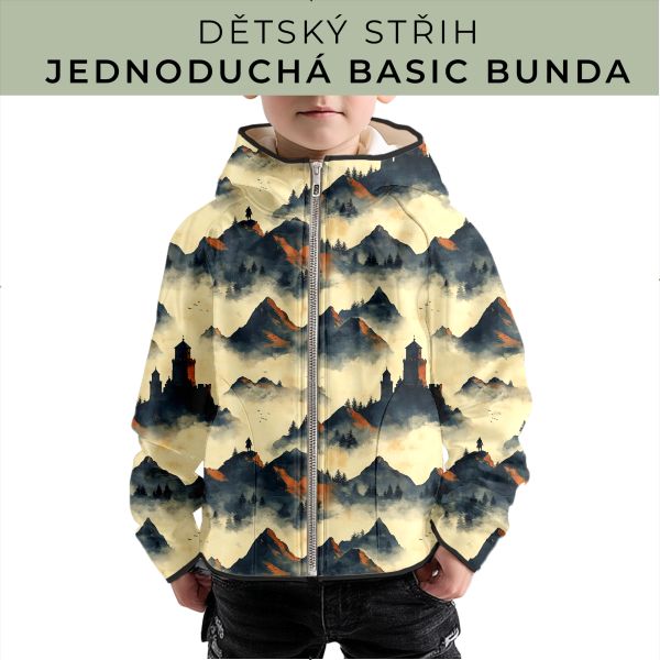 Dětský střih - jednoduchá dětská BASIC  bunda