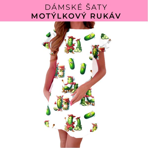 DÁMSKÝ střih - šaty s motýlkovým rukávem
