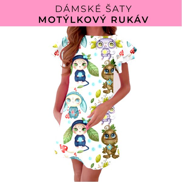 DÁMSKÝ střih - šaty s motýlkovým rukávem