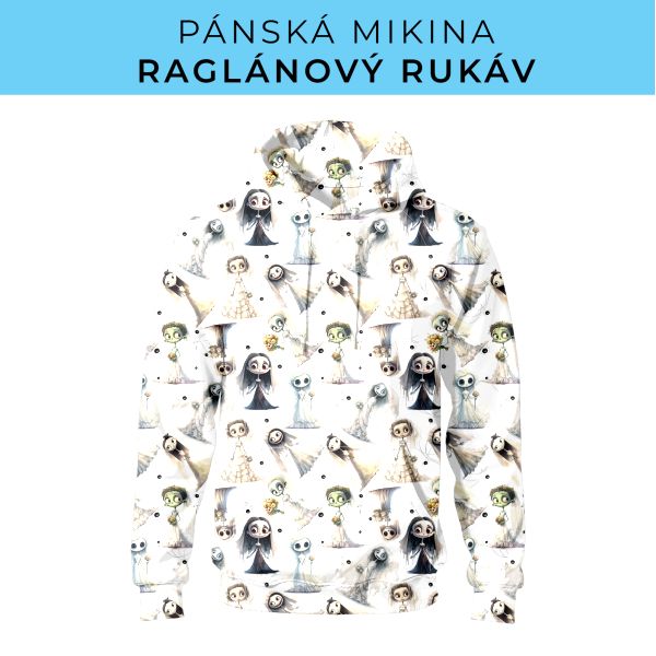 PÁNSKÝ střih - mikina raglan ZÁKLADNÍ s kapucí