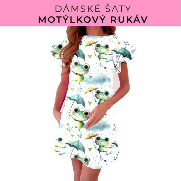 DÁMSKÝ střih - šaty s motýlkovým rukávem