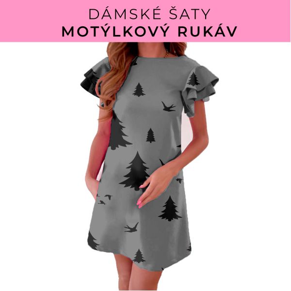 DÁMSKÝ střih - šaty s motýlkovým rukávem