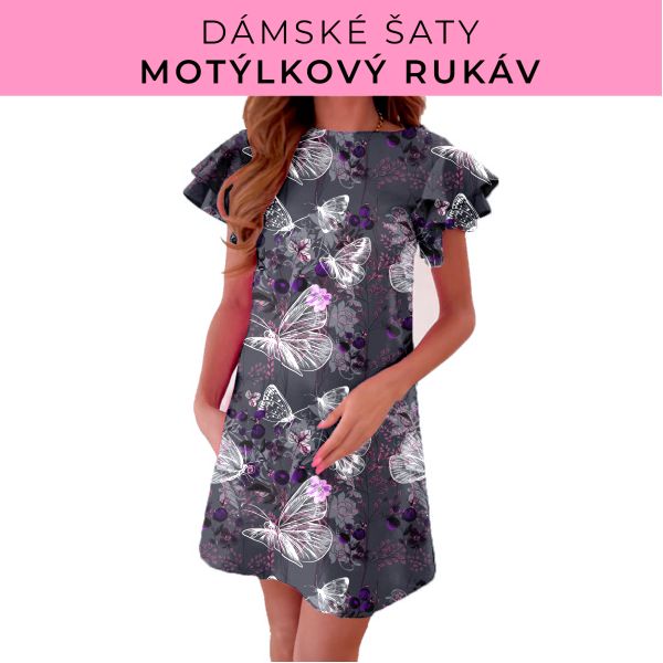 DÁMSKÝ střih - šaty s motýlkovým rukávem