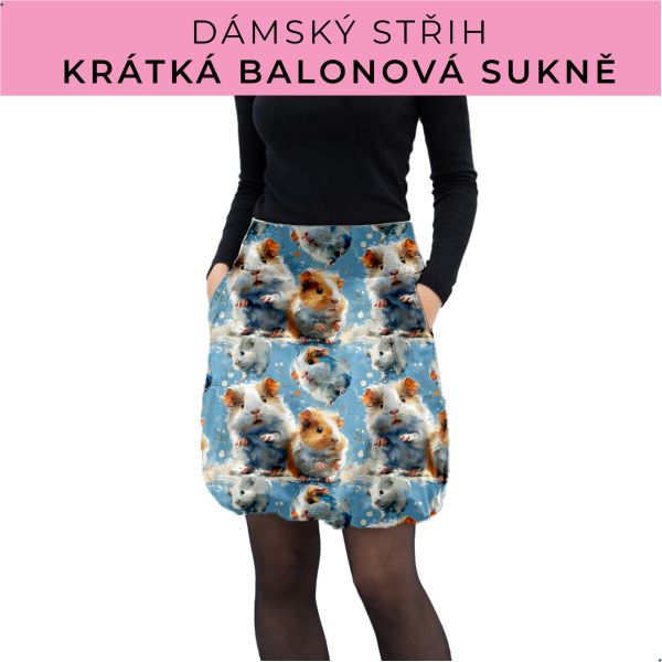 Dámský střih - balonová krátká sukně