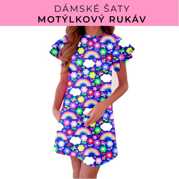 DÁMSKÝ střih - šaty s motýlkovým rukávem