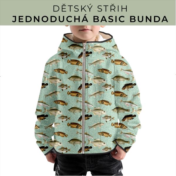 Dětský střih - jednoduchá dětská BASIC  bunda