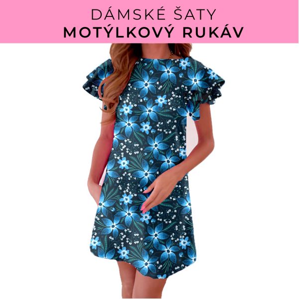 DÁMSKÝ střih - šaty s motýlkovým rukávem