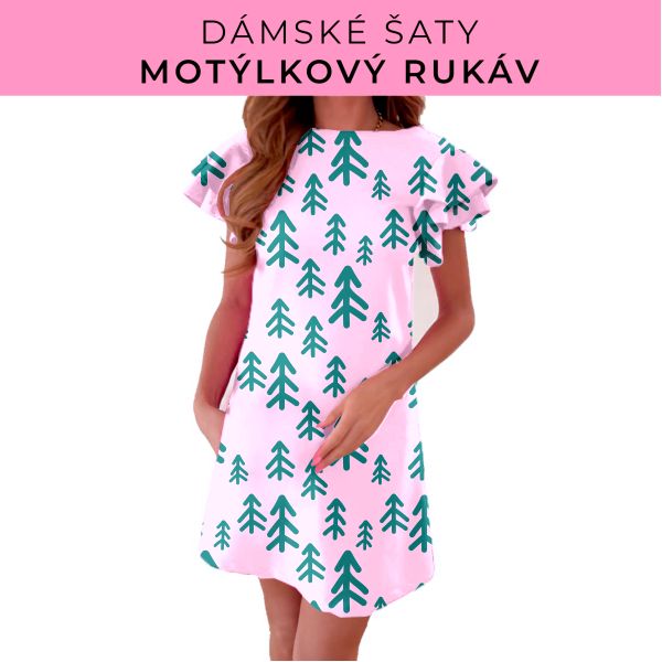 DÁMSKÝ střih - šaty s motýlkovým rukávem