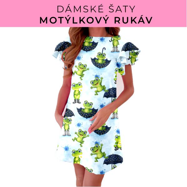 DÁMSKÝ střih - šaty s motýlkovým rukávem