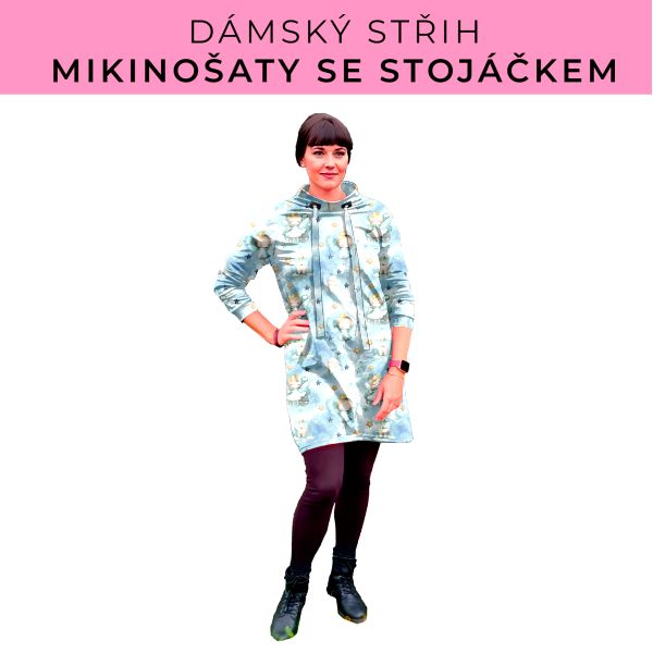 Dámský střih - mikinové šaty se stojáčkem