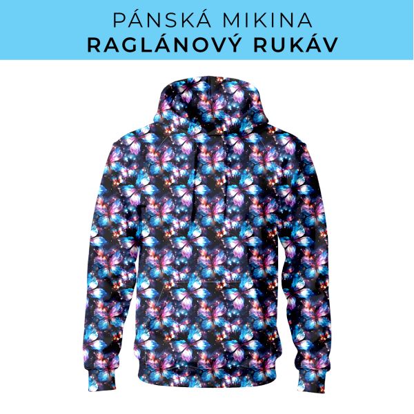 PÁNSKÝ střih - mikina raglan ZÁKLADNÍ s kapucí