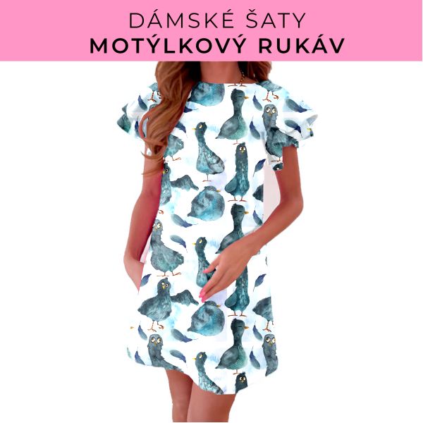 DÁMSKÝ střih - šaty s motýlkovým rukávem