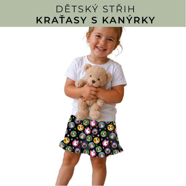 Dětský střih - Kraťásky s kanýrkem
