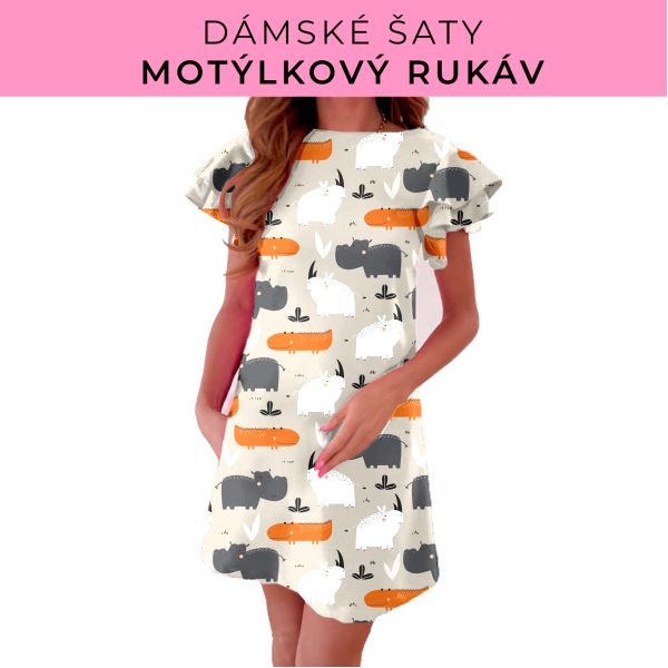 DÁMSKÝ střih - šaty s motýlkovým rukávem