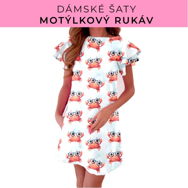 DÁMSKÝ střih - šaty s motýlkovým rukávem