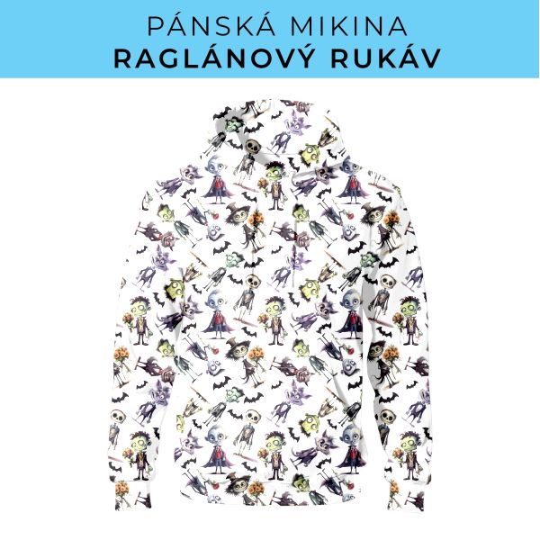 PÁNSKÝ střih - mikina raglan ZÁKLADNÍ s kapucí