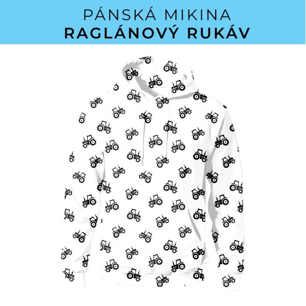 PÁNSKÝ střih - mikina raglan ZÁKLADNÍ s kapucí