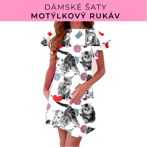 DÁMSKÝ střih - šaty s motýlkovým rukávem