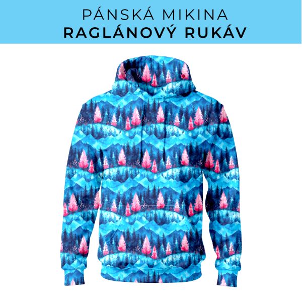 PÁNSKÝ střih - mikina raglan ZÁKLADNÍ s kapucí