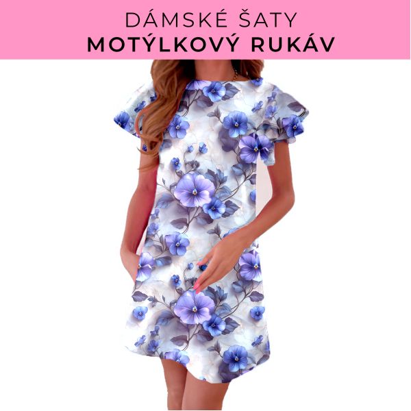 DÁMSKÝ střih - šaty s motýlkovým rukávem
