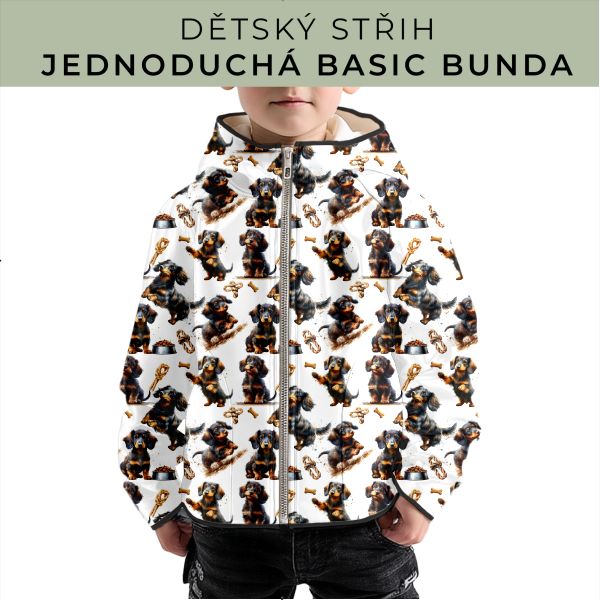 Dětský střih - jednoduchá dětská BASIC  bunda