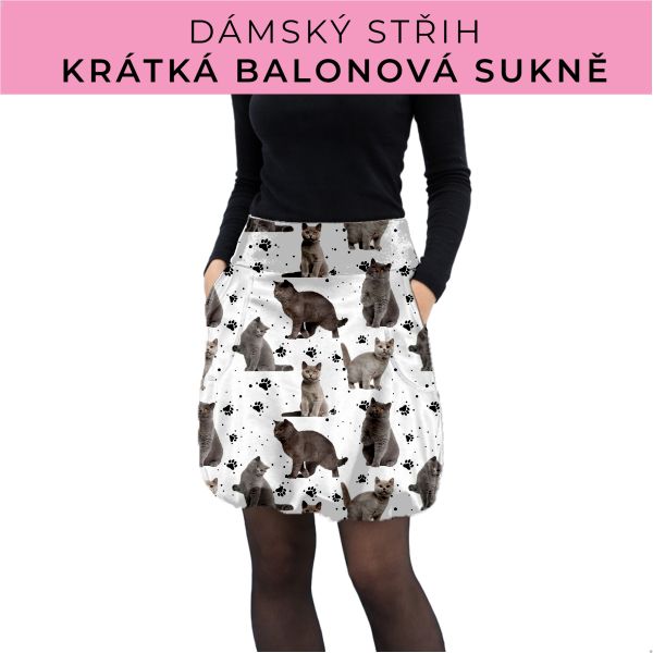 Dámský střih - balonová krátká sukně