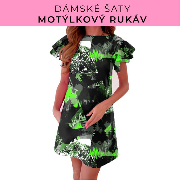 DÁMSKÝ střih - šaty s motýlkovým rukávem