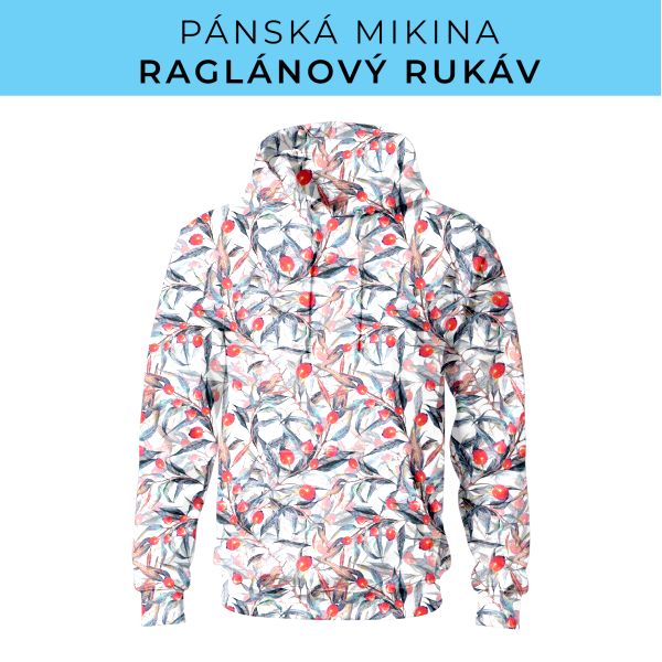 PÁNSKÝ střih - mikina raglan ZÁKLADNÍ s kapucí