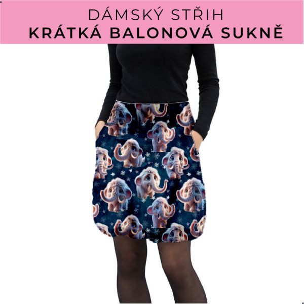 Dámský střih - balonová krátká sukně