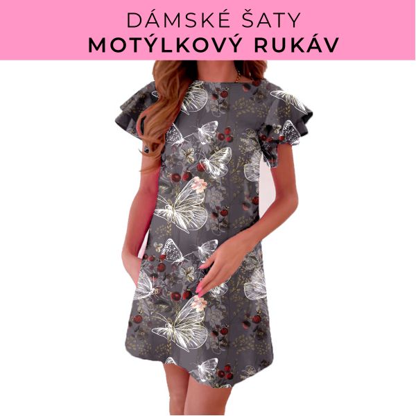 DÁMSKÝ střih - šaty s motýlkovým rukávem