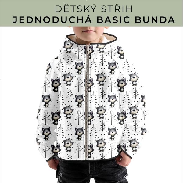 Dětský střih - jednoduchá dětská BASIC  bunda