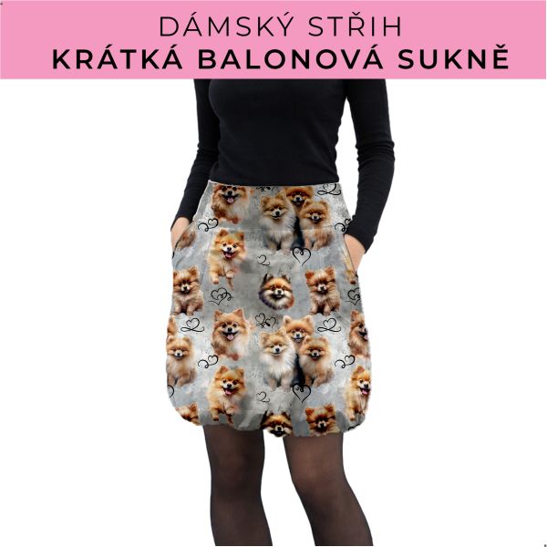Dámský střih - balonová krátká sukně