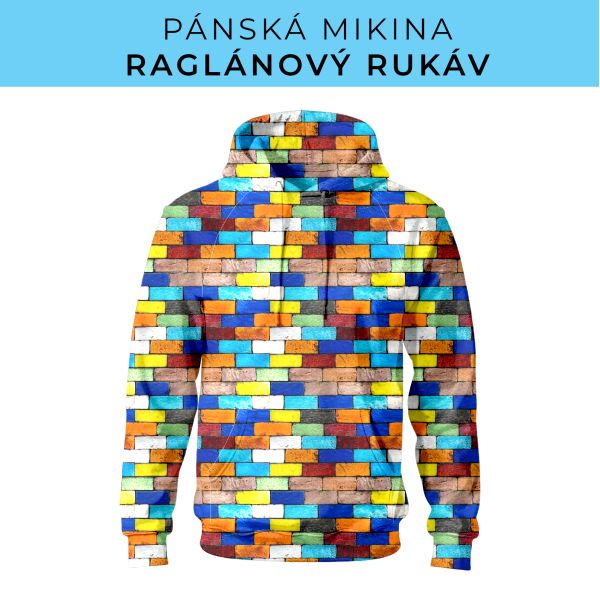 PÁNSKÝ střih - mikina raglan ZÁKLADNÍ s kapucí