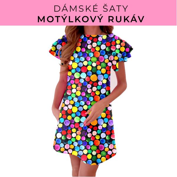 DÁMSKÝ střih - šaty s motýlkovým rukávem