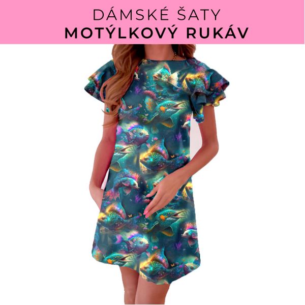 DÁMSKÝ střih - šaty s motýlkovým rukávem