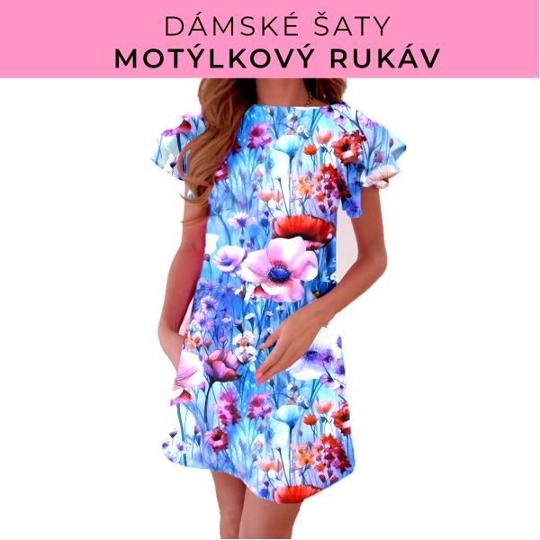DÁMSKÝ střih - šaty s motýlkovým rukávem